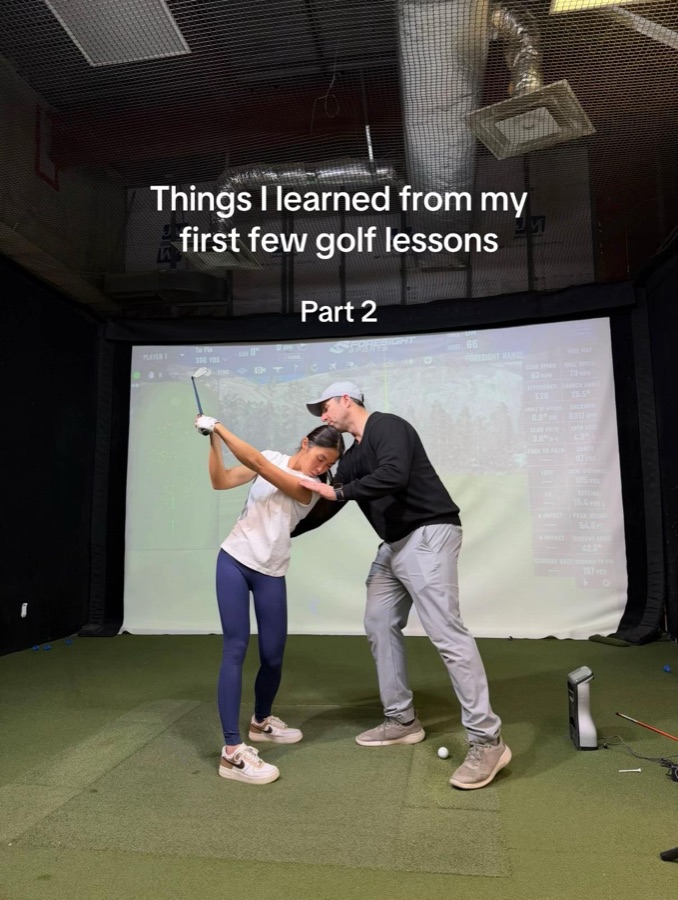 Golf play moment