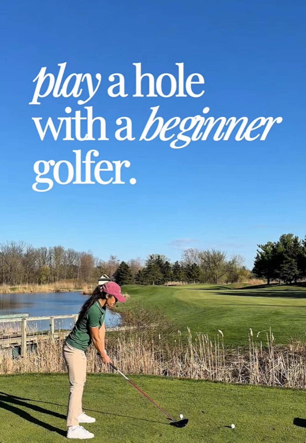 Golf play moment